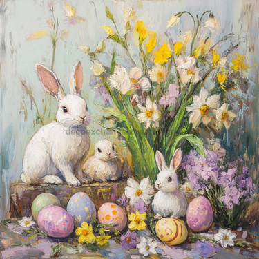 Easter Sign, Easter Florals,, DCO-12777, Sign For Wreath, 10x10